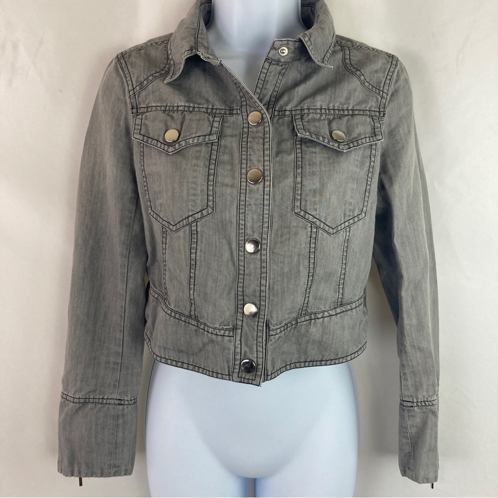 SISUIN Women’s Snap-Up Cropped Shirt Jacket
